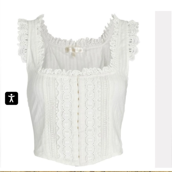 LoveShackFancy Georgie bustier romantic voile top 6 - Picture 3 of 11